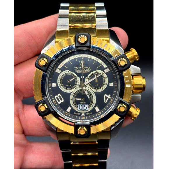 Invicta 0337 Reserve Arsenal Swiss Made Chronograph 56mm Two Tone Men\'s Watch main image 6